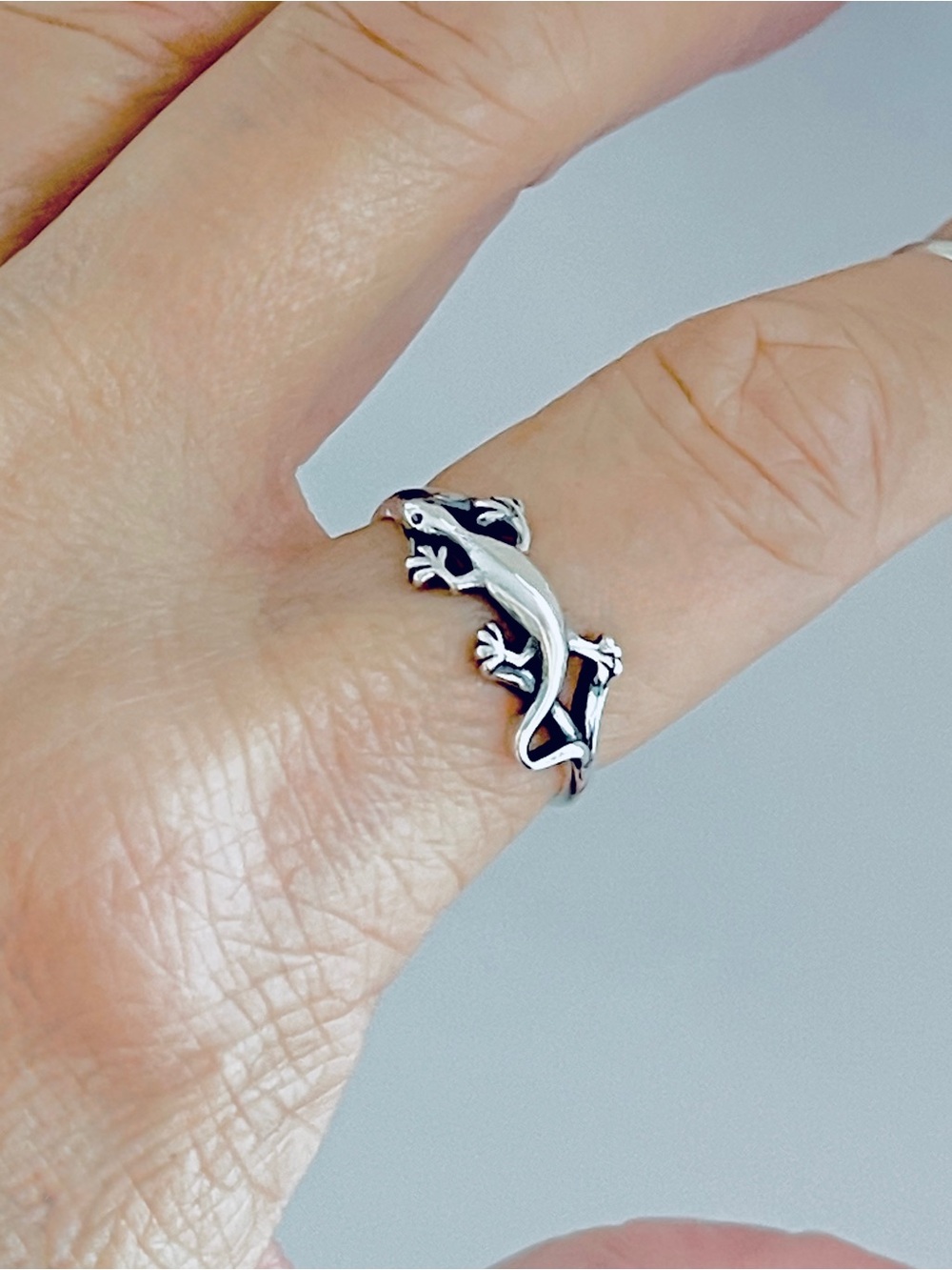 Sterling Silver Lizard Ring, Silver Rings, Reptile Ring, Animals, Gecko